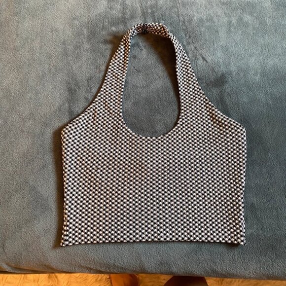 Gingham Halter Crop Top - Picture 1 of 4
